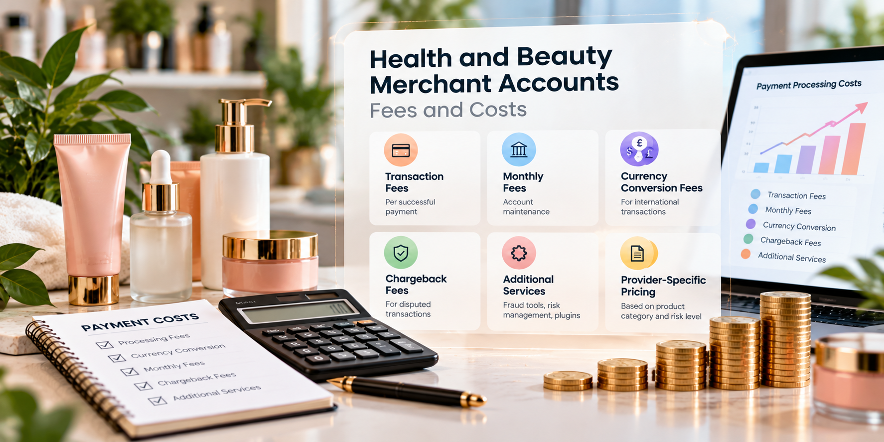 Health and beauty merchant account fees and payment processing costs